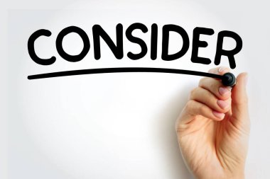 CONSIDER İşaretleyici, kavram arkaplan ile altını çizdi