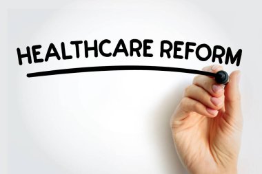 HEALTHCARE REformunun altı çizili kalem, kavram arkaplanı