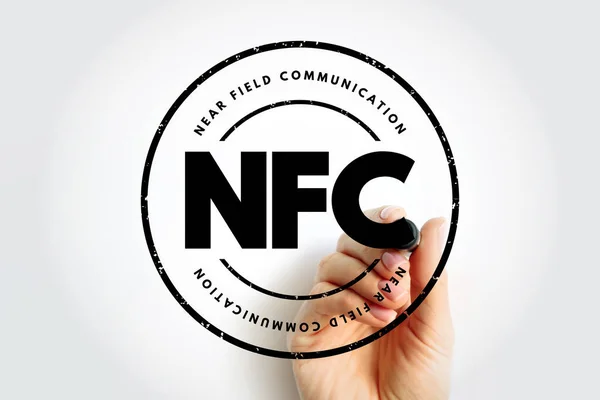 Nfc Akronim Field Communication Latar Belakang Konsep Teknologi — Stok Foto
