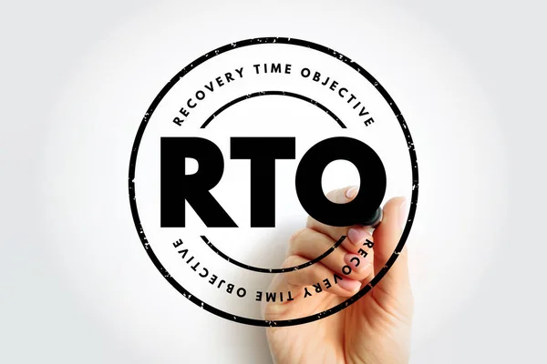 Rto Recovery Time Objective Acronym Business Concept Background — Stock Photo, Image