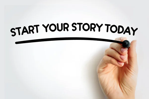 Start Your Story Today Underlined Text Marker Concept Background — Stock fotografie