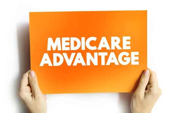 Medicare Advantage Citazione Testuale Scheda Concept Background — Foto Stock