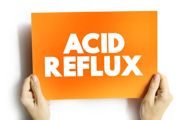 Acid reflux text quote on card, concept background