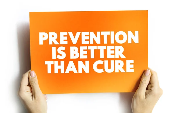 Prevenção Melhor Que Cure Citação Texto Cartão Fundo Conceito — Fotografia de Stock