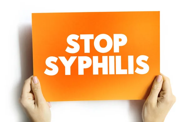 Zastavit Text Syfilis Citace Kartě Lékařské Pojetí Pozadí — Stock fotografie
