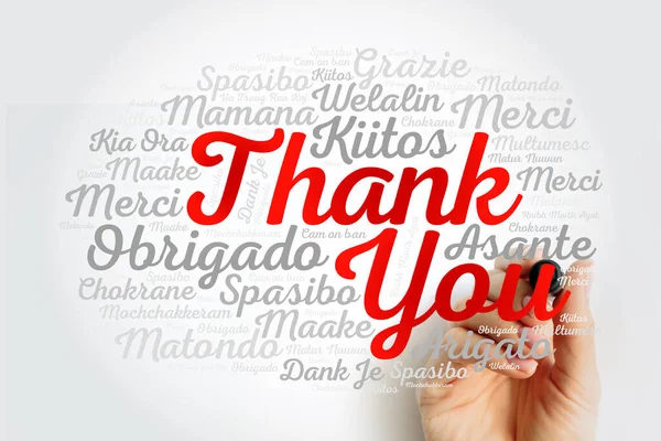 Thank You Word Cloud Marker Different Languages Concept Background — Stock Photo, Image