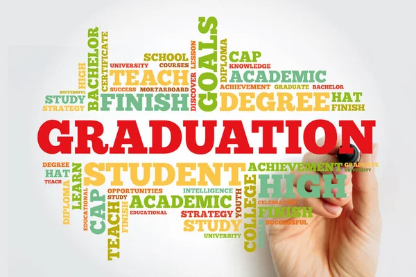 Graduation Word Cloud Collage Marker Education Concept Background — Stock Photo, Image