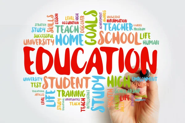 Education Word Cloud Collage Marker Concept Blackboard — Stock Photo, Image