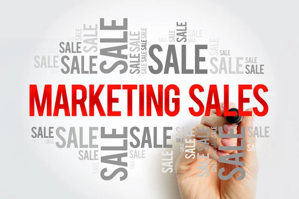 Marketing Sales Word Cloud Collage Marker Business Concept Background — Stock Photo, Image