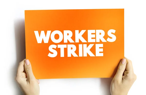 Arbeiter Streiken Textkarte Konzept Hintergrund — Stockfoto