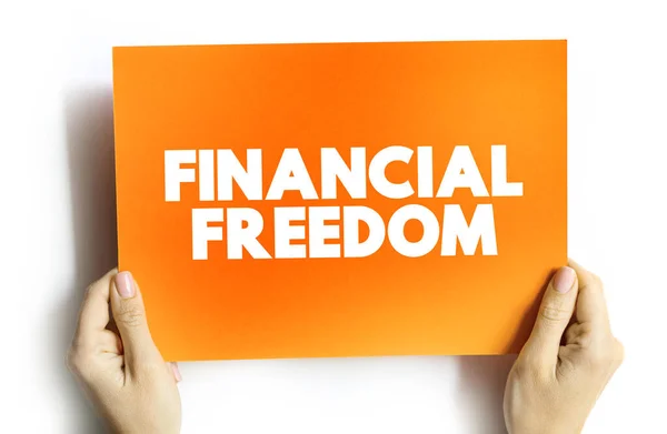 Financial Freedom Text Quote Card Concept Background — Stock Photo, Image