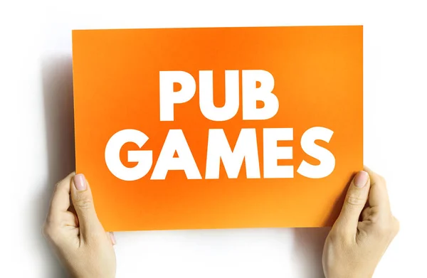 Pub Games Tekst Citaat Kaart Concept Achtergrond — Stockfoto