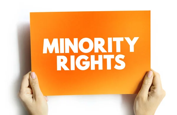 Direitos Minoritários Citação Texto Cartão Fundo Conceito — Fotografia de Stock
