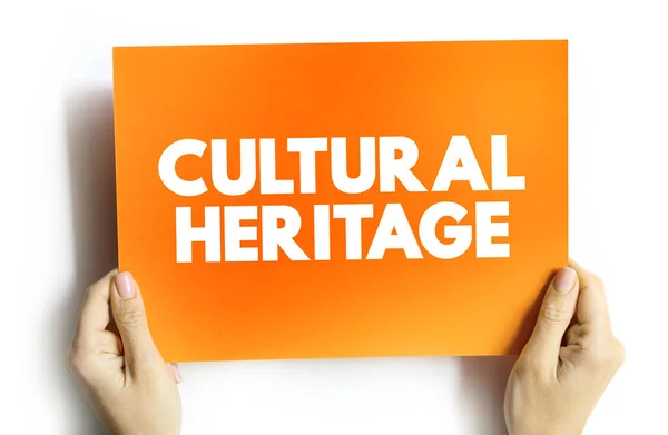 Patrimonio Cultural Cita Texto Tarjeta Fondo Concepto Educación — Foto de Stock