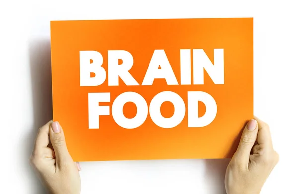 Mózg Żywność Tekst Cytat Karcie Tło Koncepcyjne — Zdjęcie stockowe