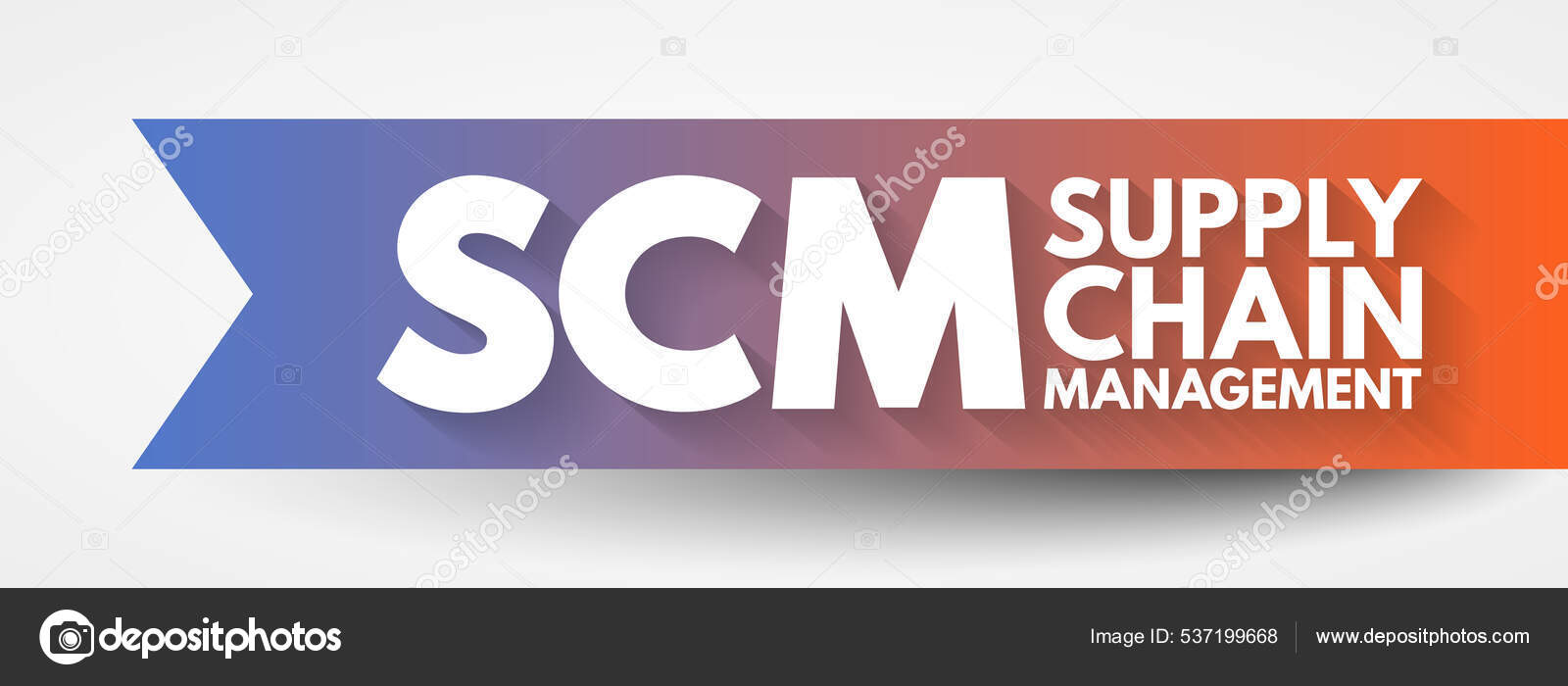 Scm Supply Chain Management Acronym Business Concept Background Stock
