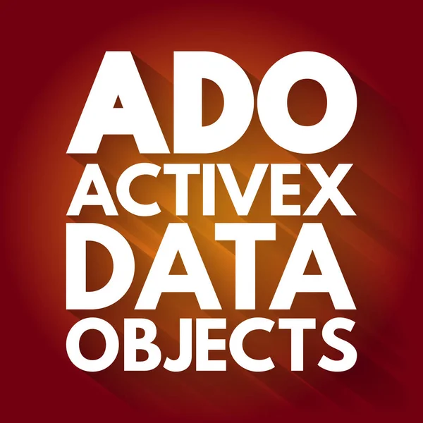 Ado Activex Data Objects Acrónimo Fundo Conceito Tecnologia — Vetor de Stock