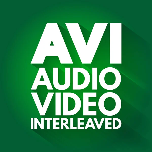 Avi Audio Video Interleaved Acronym Technology Concept Background — Stock Vector