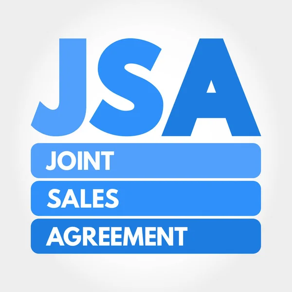 Jsa Joint Sales Agreement Acronym Business Concept Background — Stock Vector