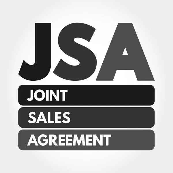 Jsa Joint Sales Agreement Acronym Business Concept Background — Stock Vector