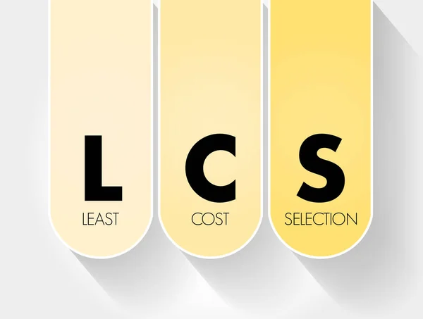 Lcs 最小成本选择缩写 商业概念背景 — 图库矢量图片