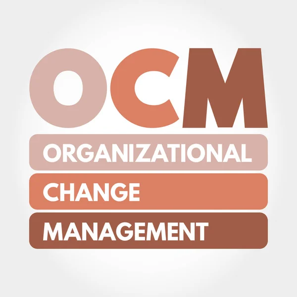 Ocm Organizational Change Management Acronimo Business Concept Background — Vettoriale Stock