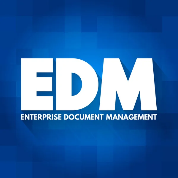 Edm Enterprise Document Management Akronym Business Concept Background — Stockový vektor