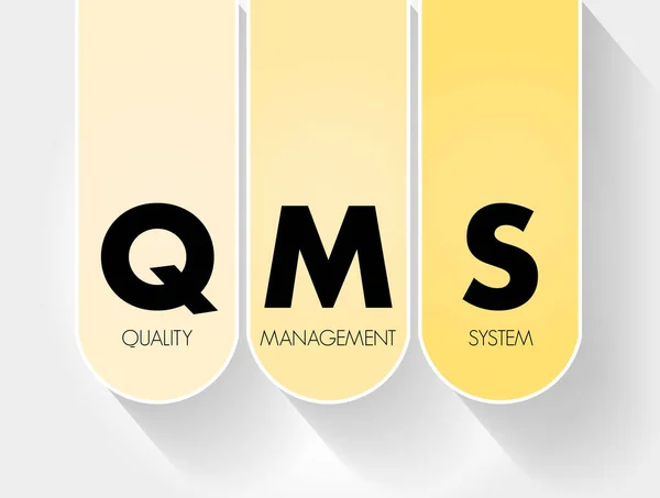 Qms Ακρωνύμιο Συστήματος Διαχείρισης Ποιότητας Υπόβαθρο Επιχειρηματικής Έννοιας — Διανυσματικό Αρχείο