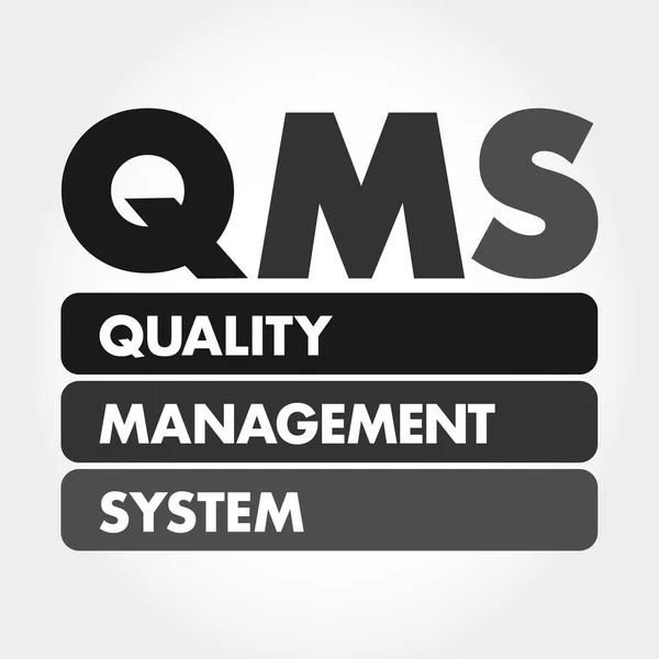 Qms Sistema Gestão Qualidade Sigla Fundo Conceito Negócio —  Vetores de Stock