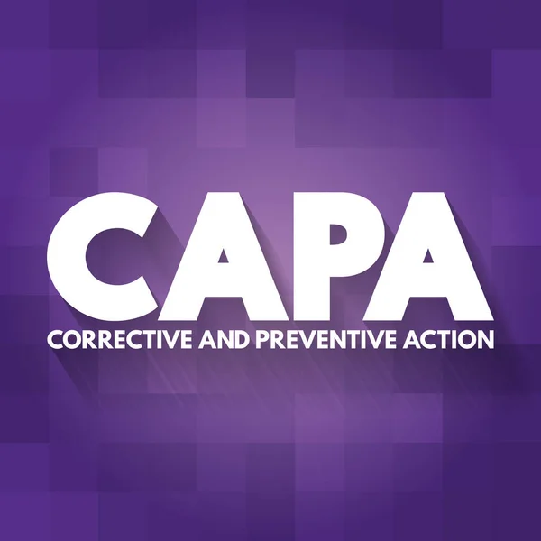 Capa Acronim Acțiune Corectivă Preventivă Fundal Concept Afaceri — Vector de stoc