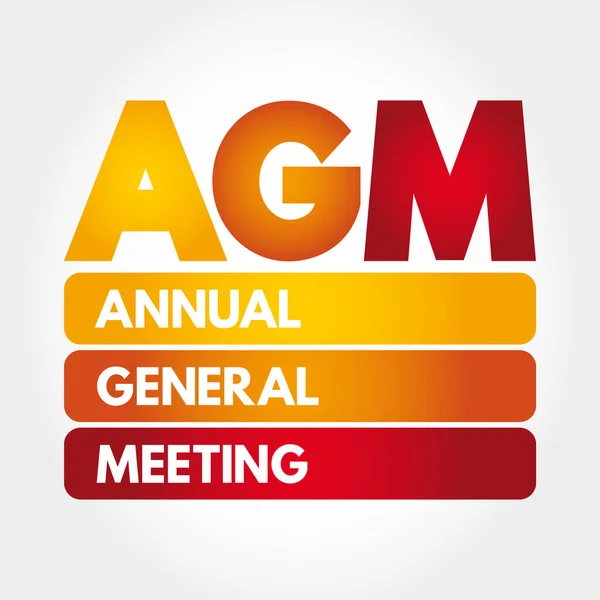 Agm Assemblea Generale Annuale Acronimo Business Concept Background — Vettoriale Stock