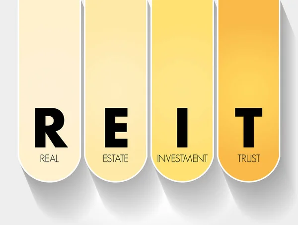 Reit Real Estate Investment Trust Sigla Fundo Conceito Negócio — Vetor de Stock