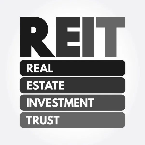 Reit 不動産投資信託の頭字語 ビジネスコンセプトの背景 — ストックベクタ