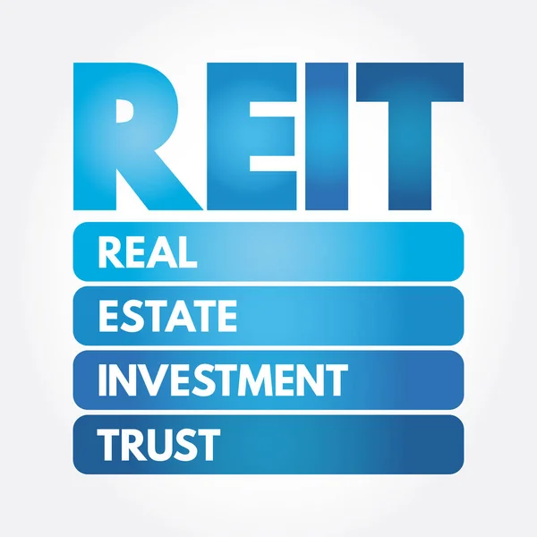 Reit Acrónimo Real Estate Investment Trust Fondo Concepto Empresarial — Vector de stock