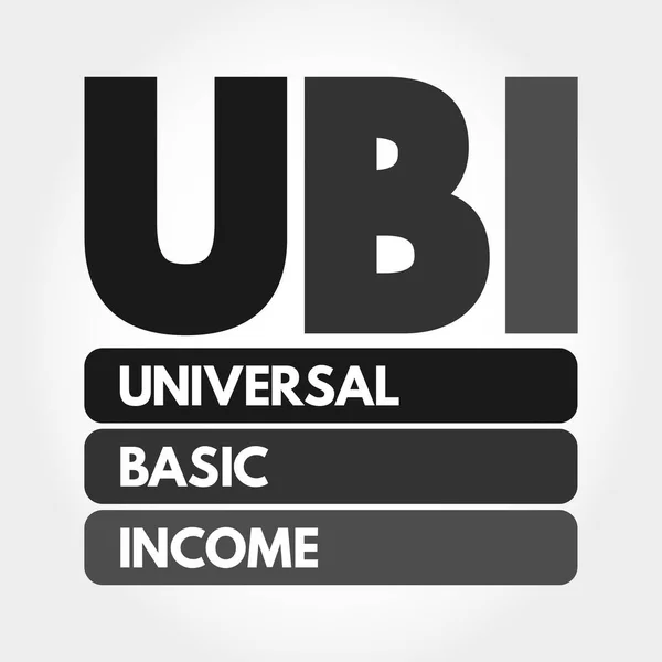 Ubi Acrónimo Renta Básica Universal Fondo Conceptual — Vector de stock