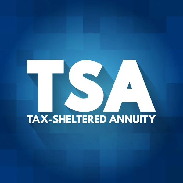 Tsa Tax Sheltered Annuity Acroniem Zakelijke Concept Achtergrond — Stockvector