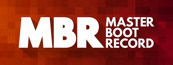 Mbr Master Boot Record Akronym Technologický Koncept Pozadí — Stockový vektor