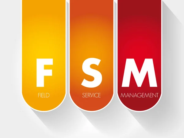Fsm Field Service Management Acroniem Achtergrond Bedrijfsconcept — Stockvector