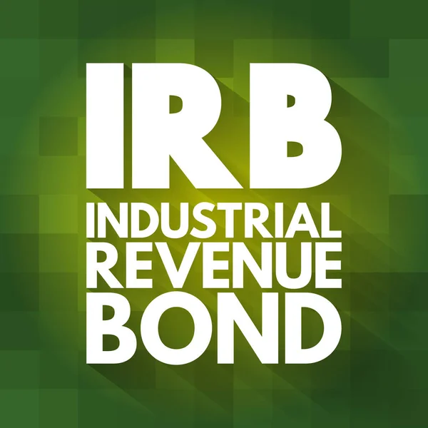 Irb Acrónimo Industrial Revenue Bond Fundo Conceito Negócio —  Vetores de Stock
