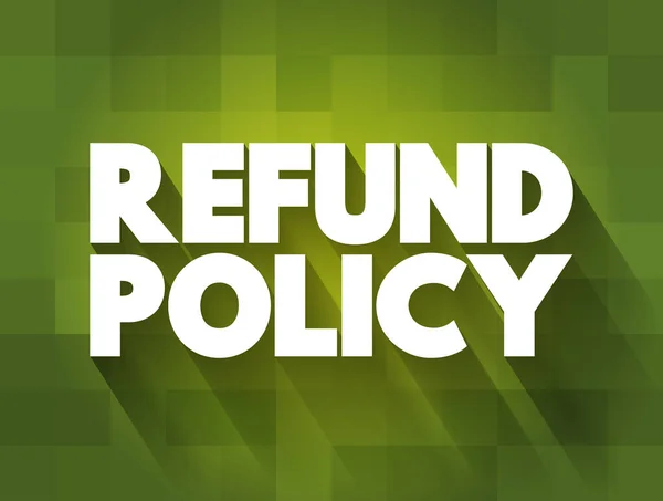 Refund Policy Text Business Concepts Background — 스톡 벡터