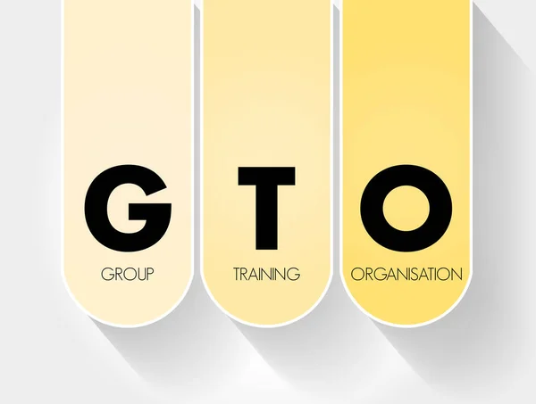 Gto Group Training Organisation Acronym Concept Background — Stock Vector