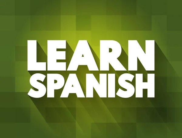Imparare Spagnolo Citazione Del Testo Concept Background — Vettoriale Stock