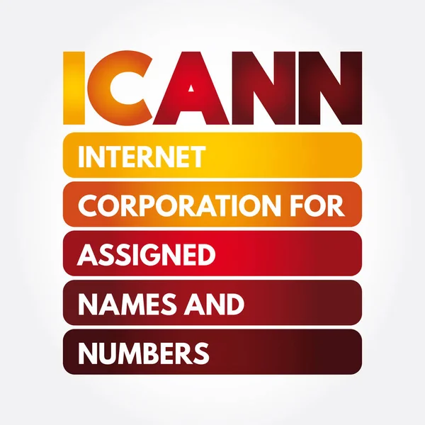 Icann Internet Corporation Assigned Names Numbers Acronym — стоковий вектор
