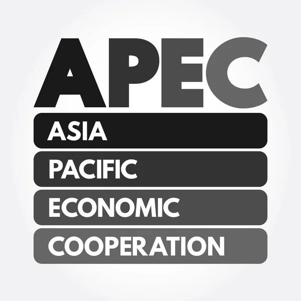 Apec アジア太平洋経済協力頭字語 概念背景 — ストックベクタ