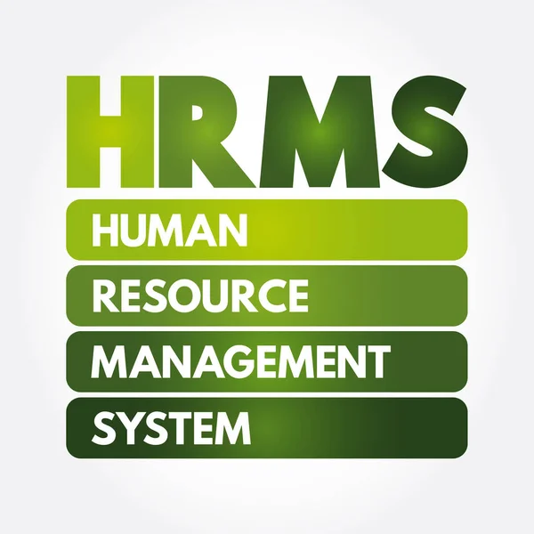 Hrms Akronim Sistem Manajemen Sumber Daya Manusia Latar Belakang Konsep - Stok Vektor