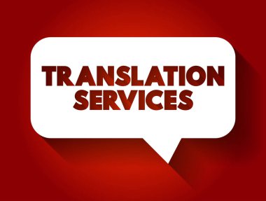 Translation Services text message bubble, business concept background clipart