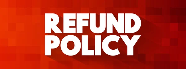 Refund Policy Text Business Concepts Background — 스톡 벡터