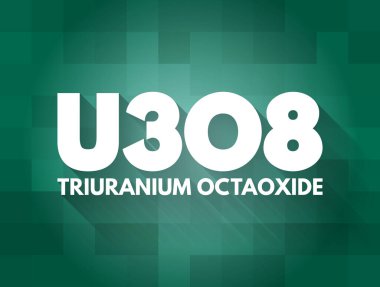 U3O8 - triuranyum oksit kısaltması, konsept arkaplan
