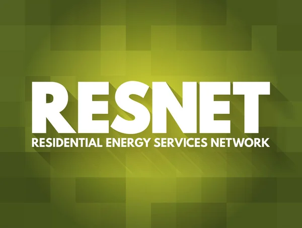 Resnet Residential Energy Services Network Acroniem Achtergrond Afkorting — Stockvector