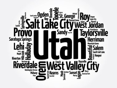 Utah 'taki şehirlerin listesi, kelime bulutu konsepti geçmişi